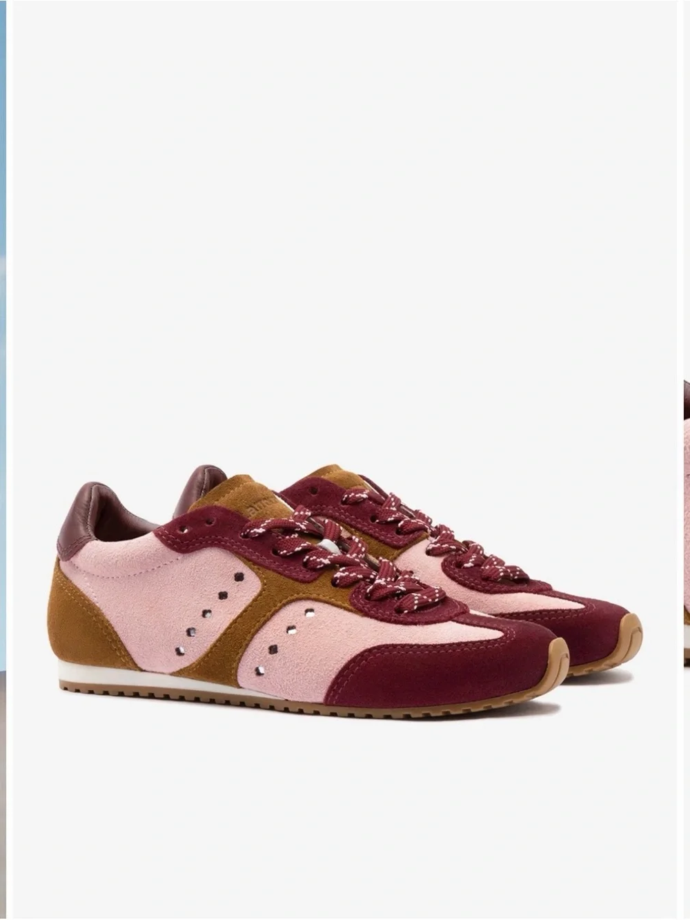 Women's Larroude Pink & Burgundy Casual Sneakers